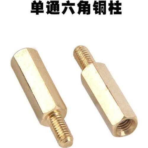 M3 Single head hexagonal Copper Column Screws Combination Brass Bolts Male Female Hex Nut Spacing Screw Threaded Pillars Truss