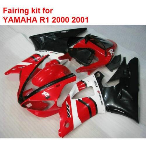 High quality ABS fairings for Yamaha YZFR1 2000 2001 red black motorcycle fairings set YZF R1 00 01 BA91