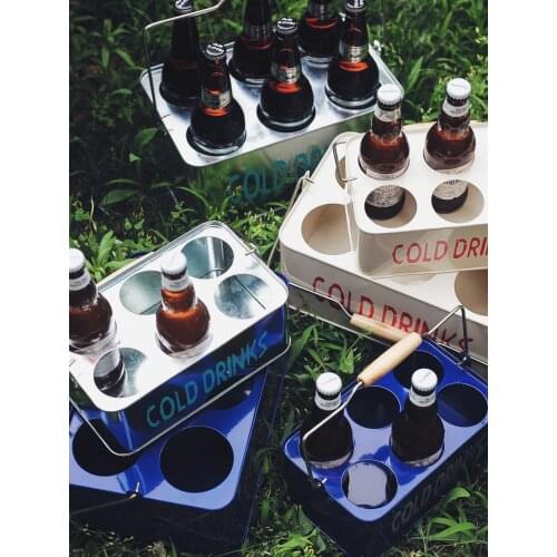 Galvanized Iron Sheet Storage Box Outdoor Household Beer Rack Decoration Wine Rack Decoration Wine Bottle Storage Box