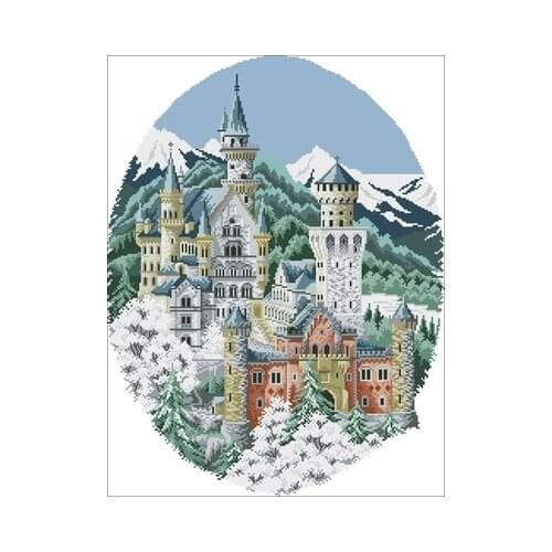 Winter Castle Needlework,For Embroidery,DIY 14CT Unprinted Arts Cross stitch kits Set Cross-Stitching Home Decor