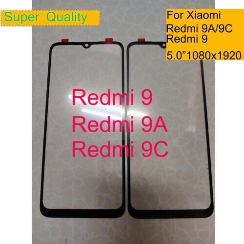 10Pcs/Lot For Xiaomi Redmi 9 9A 9C Touch Screen Panel Front Outer Glass Lens For REDMI 9i 9AT Front Glass Touch Screen With OCA