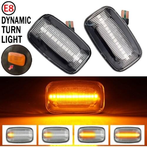 2Pcs Car Dynamic LED Side Marker Light Turn Signal Light for Toyota Land Cruiser 70 80 100 Series