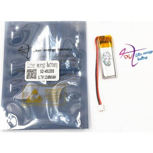 3.7V 110mAh 401030 Lithium Polymer LiPo Rechargeable Battery JST 1.25mm 2pin For Mp3 MP4 MP5 GPS PSP bluetooth Headphone Headset