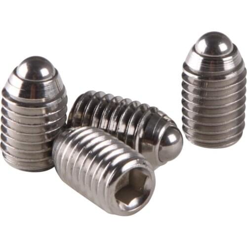 4Pcs M5 Stainless steel ball bead head locate screw dowel plunger dowels plungers screws Top Quality 8mm-40mm Length
