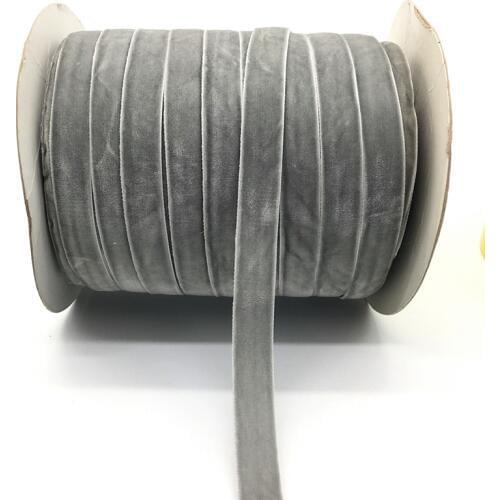 5Yards/lot 5/8" 15mm Gray Soft Velvet Ribbon Headband Clips Bow Wedding Christmas Decoration