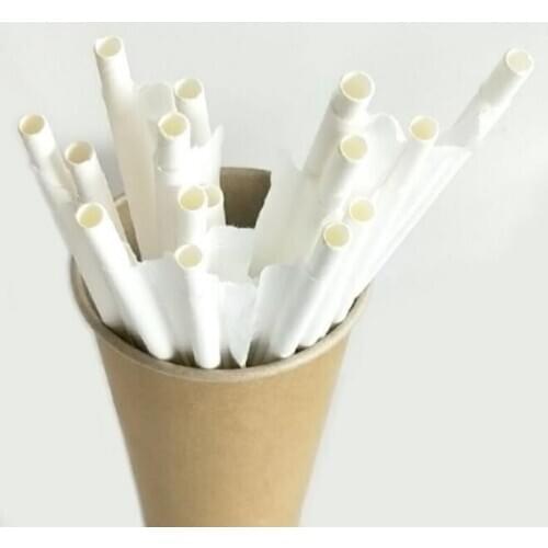 Individually Paper Wrapped Paper Straws Solid Plain White Black Brown Party Drinking Restaurant Coffee Bar Straw#39115