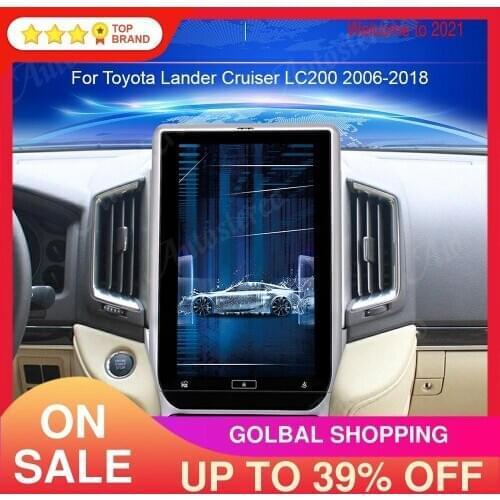 Android 9 Tesla Style Car GPS Navigation Carplay For TOYOTA LAND CRUISER LC200 2016+ VX GX VXS Multimedia Player Radio Headunit
