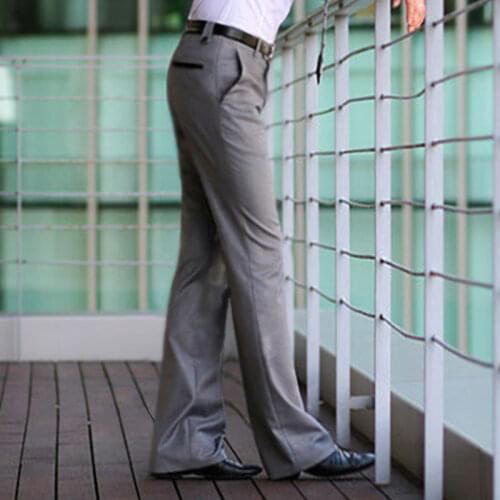 Mens Flared Trousers Formal Pants Bell Bottom Pant Dance White Suit Pants Suit Pants for Men Size 28-36 37