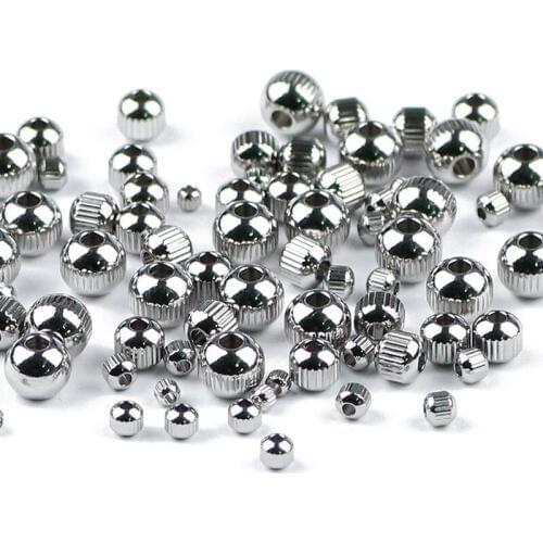 YHBZRET 200pcs Stainless steel beads Spacer 3/4/6/8MM Gear Round ball Loose Beads for Jewelry making bracelet DIY Findings