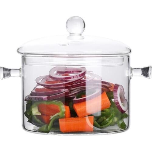 Household Transparent Gl Soup Pot Kitchen Heat-Resistant Porridge Pot Home Gl Bowl Kitchen Cooking Tools