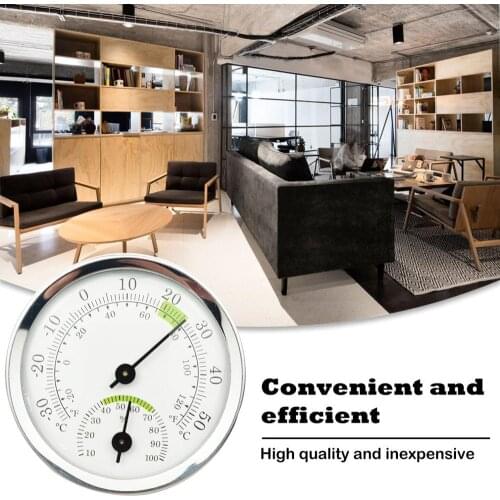 Household Mini 57mm Aluminum Alloy Metal Thermometer Hygrometer Wall Mounted Temperature Humidity Meter for Sauna Room