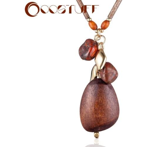 Statement Long Necklace for Women Jewelry Wood Beads Vitagae necklaces & pendants women collares mujer choker kolye bijoux 2020