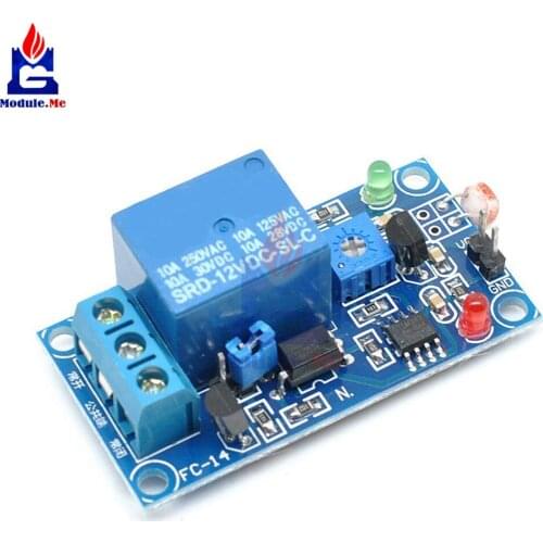 DC 5V/DC 12V Light Photoswitch Sensor LDR Photoresistor Relay Module Light Detection Photosensitive Sensor Board