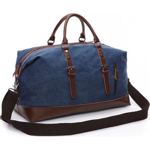 Canvas Leather Men Travel Bag Carry on Luggage Crossbody bag Men Duffel Bags Totes Large Weekend Bag Overnight Male Handbag sac
