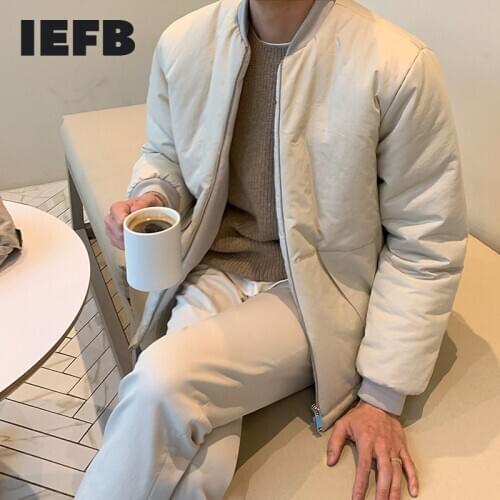 IEFB short cotton padded jackets mens autumn winter thickened Korean fashion winter coat zipper long sleeve clothes male 9Y4554