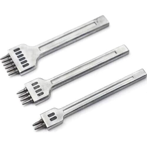 Leather Craft Round Hole Pricking Iron Chisel Head Removable Stitching Punch Chisel Tool/Set