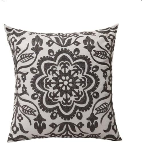 Nordic Simple Cotton Geometric Pattern Embroidery Square Office Car Bed Pillow Waist Back