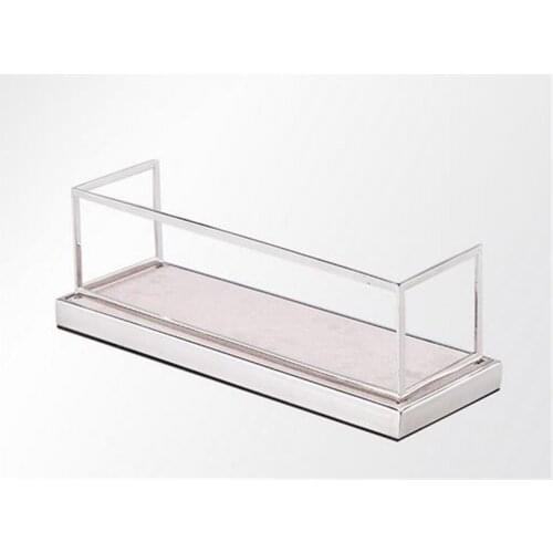 Stainless steel metal wallet display rack desktop stand store display fixture wallet storage tray standing