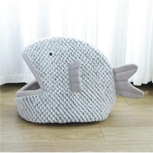 Cute Cartoon Pet Bed Kennel Washable Plush Cat Lounger Cushion Warm Sleeping Dog Sofa Mats Pet Supplies