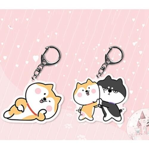 Cute Japanese Shiba Inu Keychain Creative Cartoon Acrylic Dog Key Rings For Kids And Friends Gifts