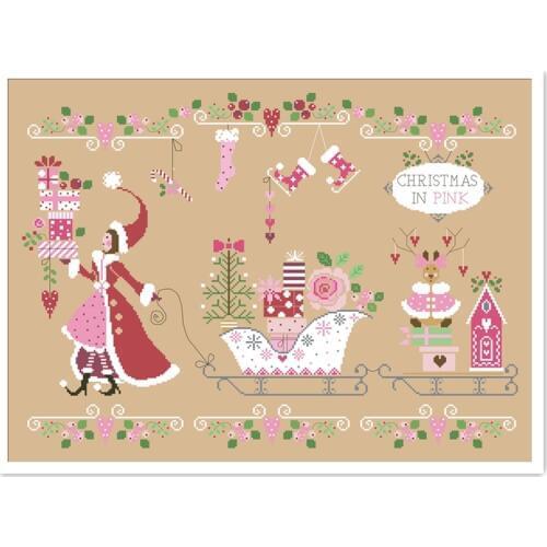 Christmas rose car cross stitch kit flower design cotton silk thread 14ct 11ct linen flaxen canvas embroidery DIY needlework