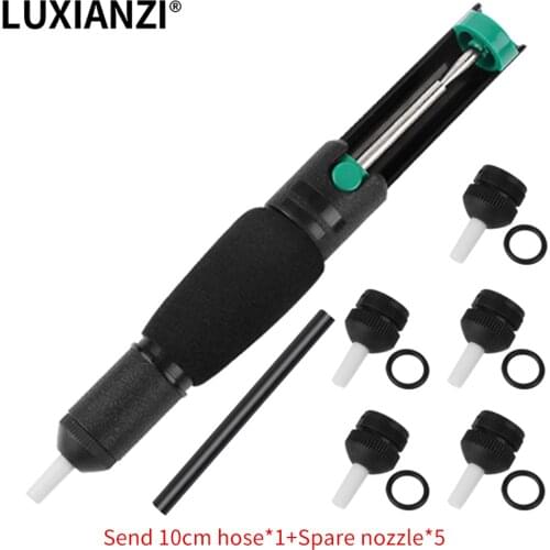 LUXIANZI Double Ring Desoldering Suction Pump Plastic Powerful Solder Suction Vacuum Sucker Desolder Gun Pompe A Dessouder