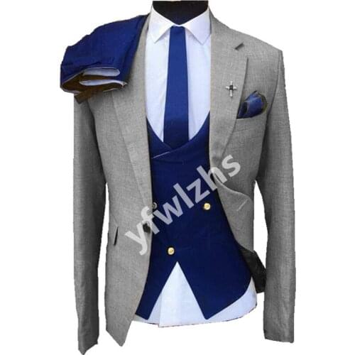 New Arrival One Button Groomsmen Notch Lapel Groom Tuxedos Men Suits Wedding/Prom Best Blazer ( Jacket+Pants+Vest+Tie) C92