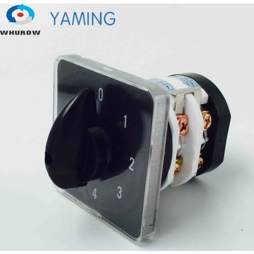 Rotary switch knob 5 position 0-4 YMZ12-32/2 universal combination manual electrical changeover cam switch 32A 690V 2 phases
