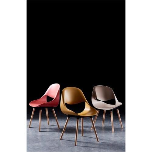 Nordic Home Solid Wood Desk Chair Restaurant Creative Leisure Chair Modern Simple Plastic Stool Back Chair Adult