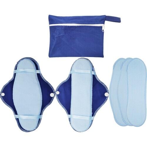Cloth Menstrual Pads - Regular Washable Sanitary Pads with Storage Bag