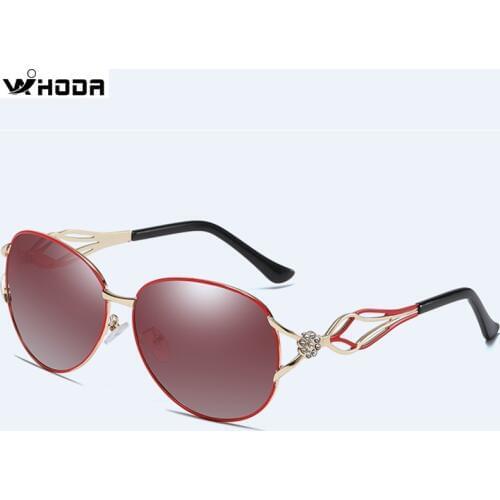 2020 Female Gradient Lens Diamond-encrusted Polarized Sunglasses, Trendy Womens Sun glasses UV Blocking Shades with Box S501