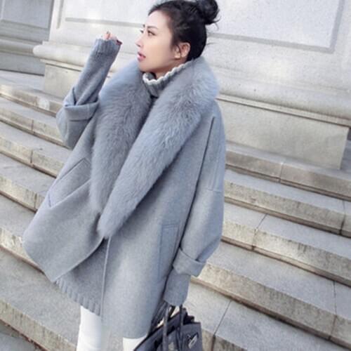 Spring Thickening Slim Large Size Woolen Coat 2019 New Womens Wool Coat Long Sleeve Solid Color