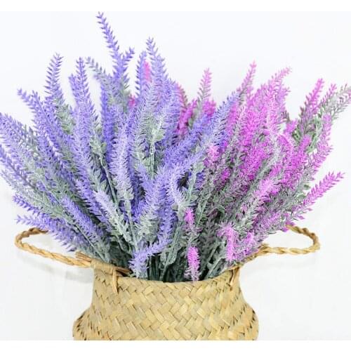 1Bunch Artificial Lavender Plastic Romantic Provence Lavender Flower High Quality Flower Fake Plant For Wedding Party Home Decor