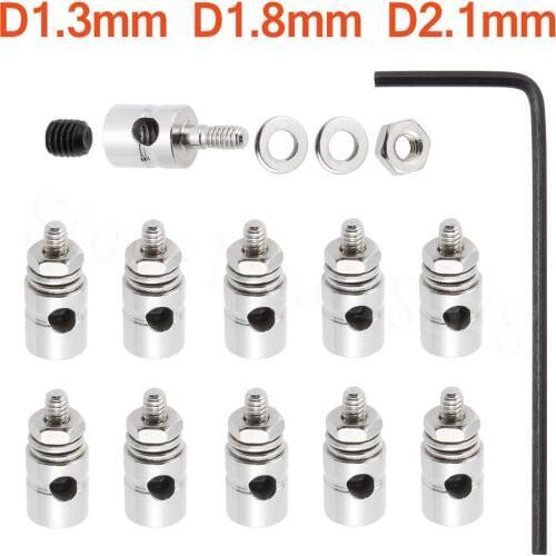 10pcs Pushrod Connectors Linkage Stoppers D1.3mm D1.8mm D2.1mm RC Model Plane Parts Replacement Remote Control Toys