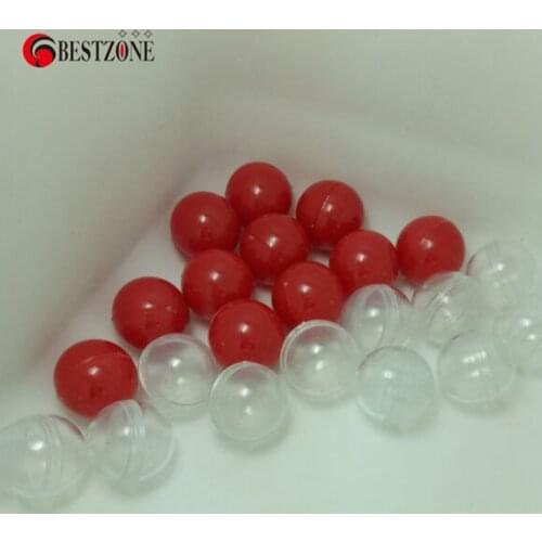 Free shipping 100pcs 28mm full transparent or red color toy capsules; Childish beautiful plaing balls with ranbow colors