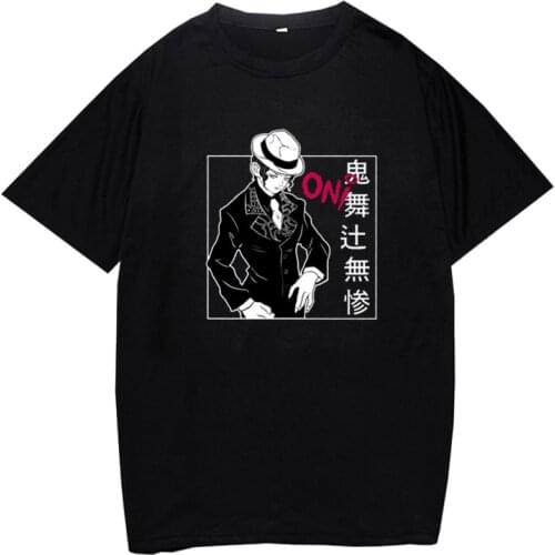 2021 New Boys Casual Daily Tees Demon Slayer Anime Men Summer Black Cool Tanjirou Nezuko Teens T Shirt Plus Size