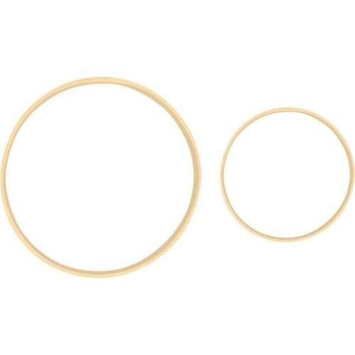 2x Dream Bamboo Rings,Wooden Circle Round Catcher DIY Hoop for Flower Wreath House Garden Plant Decor 13cm & 23cm