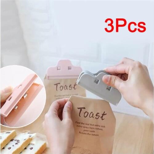 3 Pieces of Food Moisture-proof Sealing Clip Food Bag Sealing Clip Plastic Bag Snack Bag Bread Clip Sealing Clip Kitchen Tools