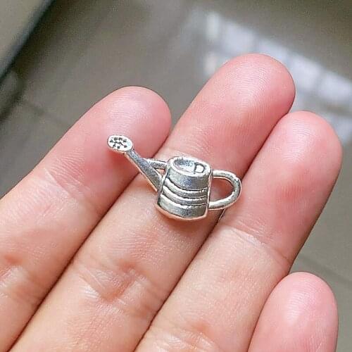 30pcs/lot Watering Can Gardening Connector Charms,For Antique Making Pendant Fit,Vintage Tibetan Silver,Jewelry DIY Necklace