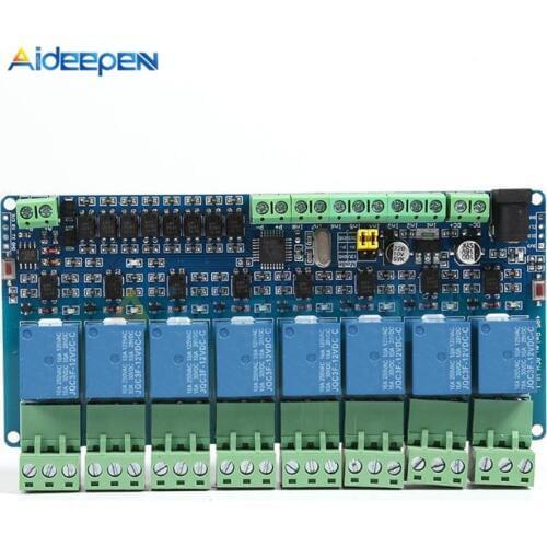 1PCS Modbus rtu 8-channel Relay Module 485 TTL Communication 8-Channel Input Relay Module 12V