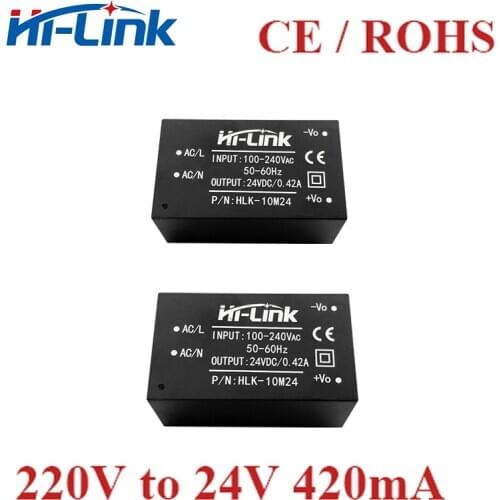Free ship 15pcs*CE/ROHS 110V 220V to 24V 416mA HLK-10M24 AC-DC switching power supply single