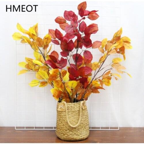 HMEOT 105CM Artificial Green Plants Flower Branch DIY Wedding Flower Arrangements Materials Table Garden Home Decor Dropshipping