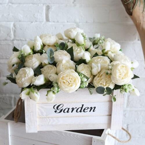 Artificial Silk Peony Bouquet Home Decoration Accessories Wedding Party Scrapbook Fake Plant DIY Artificial Rose Flowers