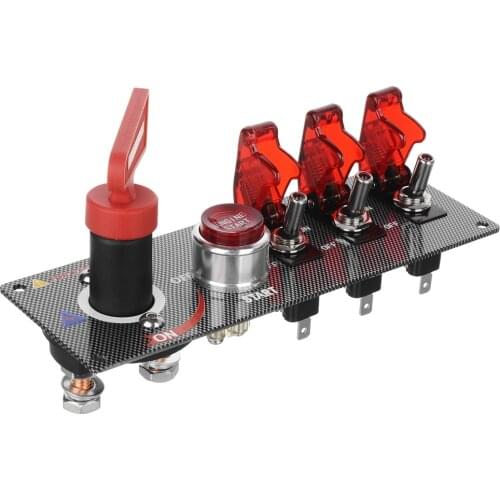 Jtron Car racing switch 12V LED Ignition Panel Switch Engine Start Push Button cut off switch LED Toggle red