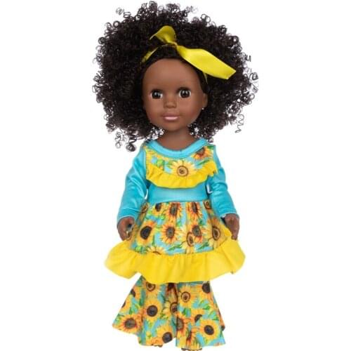 2021 Black Reborn Doll Afro Hair 35cm Reborn Boneca Pop Dolls Baby Newborn Full Silicone Poupee Baby Girl Toys