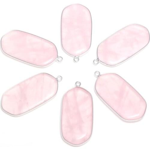 Natural Stone Pendant Rectangle Shape Pendant for Women Fashion Jewelry Accessories Making Necklace Size 23x43 mm