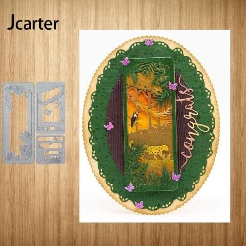 Leopard Forest Background Metal Cutting Dies Craft Stencil for Scrapbooking Handmade Tool Album Model Punch Blade Decor Template