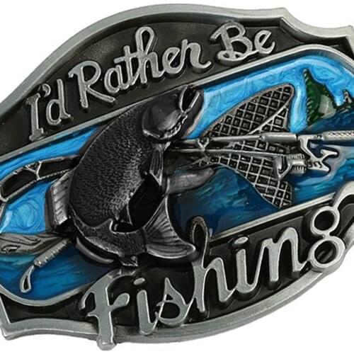 Flying & Fishing Rod I'd Rather Be Fishing Male Belt Buckle Accessories