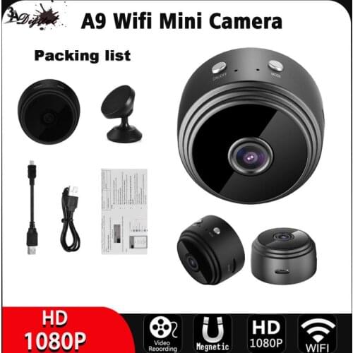 A9 Wifi Mini Camera 1080P HD IP Camera Remote Monitor Home Security IR Night Magnetic Camcorder Surveillance Camera Wifi Camera