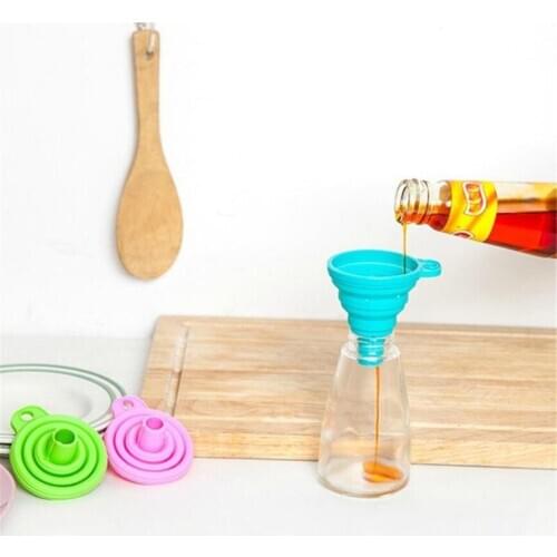 New Quality Silicone Gel Practical Collapsible Foldable Funnel Hopper Kitchen Tool Gadget Funnel Dropshipping